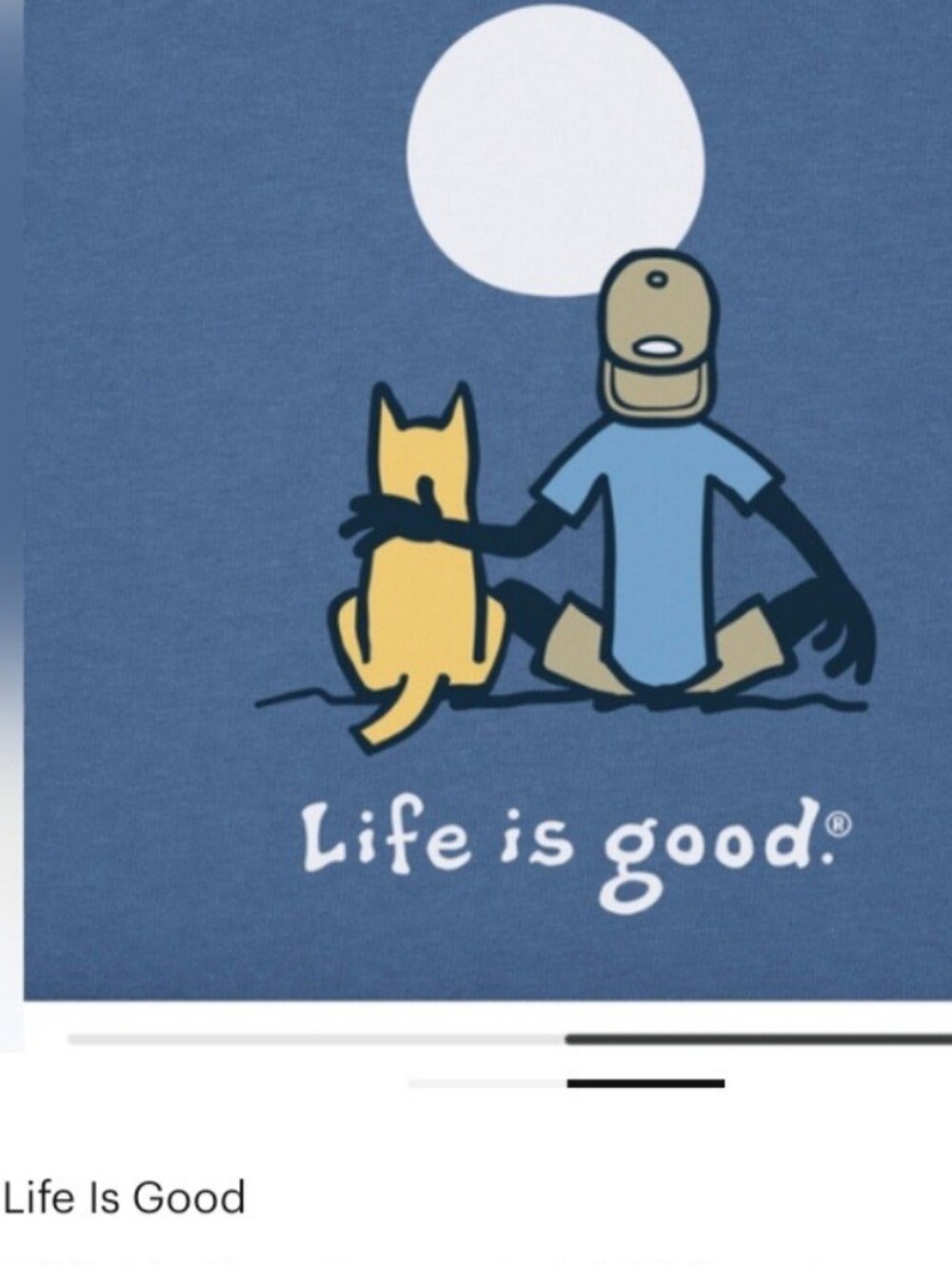 T-SHIRT/ MENS - "LIFE IS GOOD" Size Large,,,Navy Blue - Picture 2 of 2